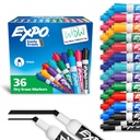 EXPO Dry Erase Markers, Low Odor Ink, Asported Fashion Colors, Chisel Tip, 36 Count - Erases Mudah, kesepakatan untuk Kelas, Rumah, Kantor, Kembali ke Sekolah, Guru Supplies