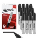 Sharpie Permanent Markers, Chisel Tip, Hitam, 12 Count