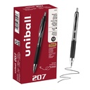 uniball ♪ 207 Gel Pens, Black Ink, 0.7mm Medium Point, Retractable, 12 Count