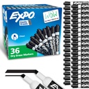 EXPO Dry Erase Markers, Low Odor Ink, Black, Chisel Tip, 36 Count - Erases Mudah, kesepakatan untuk Kelas, Rumah, Kantor, Kembali ke Sekolah, Guru Supplies