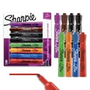 Sharpie Flip Chart Markers, Bullet Tip, Assorted Colors, Lower-Odor, Squeak- Free, 8 Count - Office Presentation, Back to School, Teacher Supplies