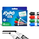 EXPO Dry Erase Markers, Low Odor Ink, Assorted Colors, Chisel Tip, 4 Count - Whiteboard, Calendar, Organization, Supplies Escefor Office, School, Classroom, Teacher