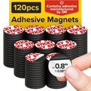Sticky Fleksible Adhesive Magnets for Crafts, 0.8 "x0.08" (20x2mm), 120 pcs