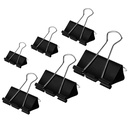 Clip DSTELIN Binder Paper Asported Sizes 100 Count (Hitam), X Large, Large, Medium, Small, X Small dan Micro, 6 Size in One Pack, Temui Yang Berbeda Kebutuhan.