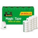 Scotch Magic Tape, Invisible, Home Office Suply dan Back to School Supplies for College and Classroom, 24 Rolls