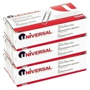 Universal Nonskad Paper Clip, Wire, Jumbo, Silver100 ct, 3 pk