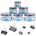 EFOK 208 PCS Binder Claps Paper Clamps Bertujuan Sizes Black Metal Bulk Clip
