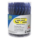 Pilot G2 Premium Gel Pen Convenience Pack, Retratable, Fine 0.7 mm, Blue Ink, Blue Barrel, 36 / Pack