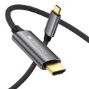 Zebronik Tipe C ke HDMI Cable, 4K @ 60Hz 124; 1080p @ 240Hz, 18Gbps Data Transfer, Kompatibel 3D, 1M (3.2ft) Braided Cable, untuk Laptop, Mobile, iPad Pro, MacBook, Chromebook, TV (CHA20)