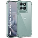 Kasus Penutup Kembali Korek Gift Crystal Clear untuk Motorola Moto Edge 70 Fusion 5G 124; 360 Degree Protection 124; Shock Bukti Desain 126; Transparent Case Cover (PC & TPU, Transparent Bumper)