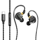 Sounce BassEngine Type-C In Ear Wired Earphones 14.2mm Dynamic Driver HD Mic Ergonomic Earbuds Anti TPE Cable In Line Music Call Controlls Deep Bass Clear Sound for Everyday Use ProSeries (Black)