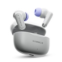 HAMMER Airflow Neo Earbuds with 80H Playtime, 13mm Titanium Driver, 40ms Gaming Mode, Fast Charging Buds, Type- C Charging, Asisten Suara, Lighweight Dual- Tone Design (Grey)