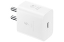 Samsung Original 25W USB Type-C Travel Adaptor Without Cable for Pixel, Xiaomi, Motorola, iPhone, Samsung Galaxy Tab S / A Series, Galaxy S10 / M55 / A80 / S25 / S24, White