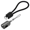 Zebronics Wattz 60CC4 Type-C ke Type-C Braided Cable, PD 60W, Upto 480Mbps Data Sync, 20 cm, Durable, Charge & sync, Rapid Charging, Compact with Keychain Case, For Laptops, Mobiles (Black)
