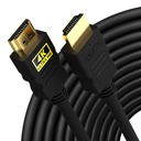 SOUNT 10 Meter High- Speed HDMI Cable - Hdmi Arc Aktifkan 124; 64 Gbps 14; 4K 120Hz 14; 1080P 240Hz 124; Kuat & Durable 124; Pasokan Naik ke 32 Audio Channels; Gold Plated 124lt 124; 10 Meter, Hitam (Paket 1)