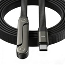 240W USB C ke USB C Fast Cable dengan Telepon Tak Terlihat Stand, 90 ° Flat Cord