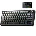 AUla F75 MAX Sides-Engraved Keycaps 3 dalam 1 Mechanical Gaming Keyboard dalam 75% Tata Letak dengan TFT Screen dan Knob, Hot Swappable, RGB Backlight, untuk PC / Mac / Linux 124; Gradien Gray, Reaper Switch (F75MaxGRR)