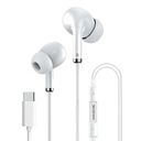 Katos Tune Tune Tipe Earphone Wired, Deep Bass Drivers Earphone, Control Control Headphone Inline c Tipe dengan Mic, Sweat Resistant, Comfort Fit Tipe c Earphone dengan Volume Control, Metalic c pin Earphone