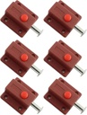 6 Pcs Otomatis Spring Loaded Sliding PVC Door Lock, Brown