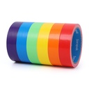 Tape Duct berwarna 6 Rolls, 1 di x 10 yd, Rainbow Tape for DIY Crafts