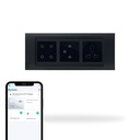 Aziot 6 Module Switch Board Pate 124; Smart 4 Touch, Fan Touch SW & Socket (Glass Finish)