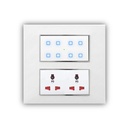 Smarteefi Touch 8 Port Modular WiFi Smart Board, 6 Smart Switch, 2 Smart Plug, Compatible with Alexa & Home, White (Ukuran: 8M-Square (154mmx160mmx40mm)))