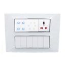 Smarteefi Touch 5 Port (3 Smart Switch dan 1 Smart Fan Regulator, 1 Smart Plug) Modular WiFi, Compatible with Alexa & Home, White (Ukuran: 220mmx160mmx40mm)))
