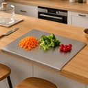 Nestasia Stainless Steel Counter Top Chopping Board (41.5cm x 29cm) A24; Anti- Slip Rustough Cutting Board dengan Timing Pengukuran untuk Chopping Fruits & Vegetables