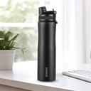 Borosil 800ml Duo Sport Spitless Steel Water Bottle 126; ISI Disahkan Dibuat di India 124; Double Wall Vacuum Insulated Flask 124; untuk Kantor, Sekolah, Gym & Travel 124; 1 Tahunan