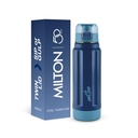 Milton Taurus 600 Steel Thermoware, Inner Stainless Steel, PU Insulated, Leak Water Bottle for School Kid, Office, Gym, Easy to Carry Handle, 560 ml, Dark Blue