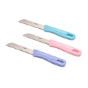 Rena Stainless Steel 90 mm Serrated Knife Set dari 3, Sharp Kitchen Knife for Fruits, Vegetables, Bread, Daily Kitchen Gunakan Long Lasting Set. 3 Piece Birthday Knife Set Pink, Blue, Purple