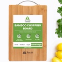 Rusabil XLarge Bambu Wooden Chopping Board, Metal Handle, 36x26 cm