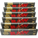 RAW Classic Black King Ukuran Slim Natural Unsoured Ultra Thin 110mm Rolling Papers (6 Packs)