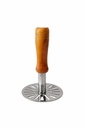 Clazkit Stainless Steel Potato Masher dengan Wooden Handle 124; Tugas berat Pav Bhaji dengan Heat-Resistant Wooden Handle 124; Vegetable & Baby Food Masher 124; Kitchen Smasher Tool (8.5 cm Head)