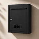 Kotak Huruf JIALTO untuk Home Gate, Kotak Surat Lock Mounted Metal dengan Kunci & Key, Post Box Waterproof untuk Penggunaan Outdoor, Sugesti & Complaint Box for Office, School and Societ (Black)