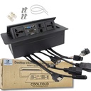 Modul 10 COOLCOLD, Diatur 8 Hidraulic Cable Cubby Metal, Solusi Tabel Konektivitas Konferensi Flip- Top Desk Module Pop Box dengan HDMI, VGA, Audio, LAN, Port Power & USB (Black) -1 Yr Warranty