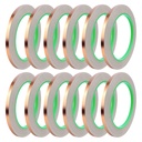 Oubaka 12 Pack Copper Foil Tape,Double-Sided Conductive Adhesive Copper Tape for EMI Shielding,Stained Glass,Soldering,Guitar Electrical Repairs,Crafting,Garden(1/4" x21.9yards)
