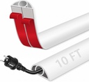 Herrlich Homes 9.9 ft Self Adhesive PVC Cord Cover untuk Lantai 124; Cuttable Soft PVC lantai Cord Hider 124; Fleksible 124; untuk Rumah, Kantor 124; 9.9 kaki