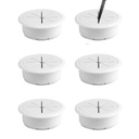 Serplex 6Pcs 2- Inch Circular Desk Cable Grommets, Table Hole Cover, White