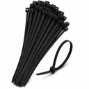 MSTICCK Heavy Duty Strong Zip Wire Fastener - 8 Inch (200mm x 4.8mm) Heat Self-Locking Cable Ties for Indoor & Outdoor Use - Paket 100, Black
