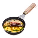 Lembah Indus Pre- Seasoned Iron Tadka Pan dengan Wooden Handle 124; Sangat Kecil 12.7cm / 5 inci, 0.3Ltr, 0.4kg 124; Kompatible Gas 124; 100% Pure & Toxin - Free, No Chemical Coating