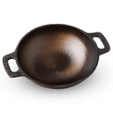 Pitch Super Smooth Lembah Indus, Iron Kadai, Medium, 25.4cm / 10 inch, 2.5Ltr, 2.4kg 14; Non4; Nonstick, Pre- Seasoned Kadhai, 100% Pure & Toxin- Free, No Chemical Coating