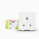 Jangkar oleh Panasonic Roma Klasik 6 amp 3 Pin Socket, ISI ditandai 6A Socket (Putih, 21102)