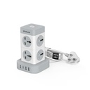 Goldmedal Turbomax 8 + 4 Power Strip 124; 8 Universal Sockets with Safety Shutter 124; 3A-USB & 1 USB-C Port 124; Master Switch with Indicator 124; 2- Meter Extension Cord for Home & Office 124; (White)