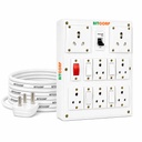 BITCORP 16A Power Extension Board dengan 7 Socket 4 MCB, 2500W MCB Overload Protector, 1 Meter 1.5mm Electric Cord for Computer, Redeminator, AC, TV, Home and Office Appliances
