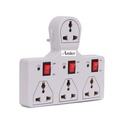 3+1 Socket Extension Board with Individual Switches | 8A 240V Universal Plug | Multi Plug Power Strip | Surge Protection | Extension Board for Home, Office, Laptop, Mobile Charger