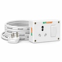 BITCORP 16A ke 6A Extension Board Converter Power dengan 1 Socket 1 Switch, 2500W, 1 Meter 1.5mm Electric Cord untuk AC, Reconcurator, EV Charger, Air Heater