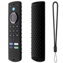 Silicone Cover Case Compatible with Fire TV Stick 3rd Gen 2021 Remote Wrap Remote Cover with Lanyard (D-Black) [Remote TIDAK disertakan]
