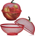 Apel Dulable Berbentuk Buah dan Basket Sayuran dengan Mesa Sampul untuk Dapur, Multi- Tujuan Berdiri dengan Perlindungan Net Cover, Ideal untuk Menyimpan Buah segar & Vegetable