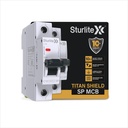 Sturlite Titan Shield 16A Pole Tunggal MCB 124; Overload & Surge Protection 124; 10- Year Warranty 124; Durable Polycarbonate Housing 124; C-Curve Tripping 124; 6A Breaking Capacity